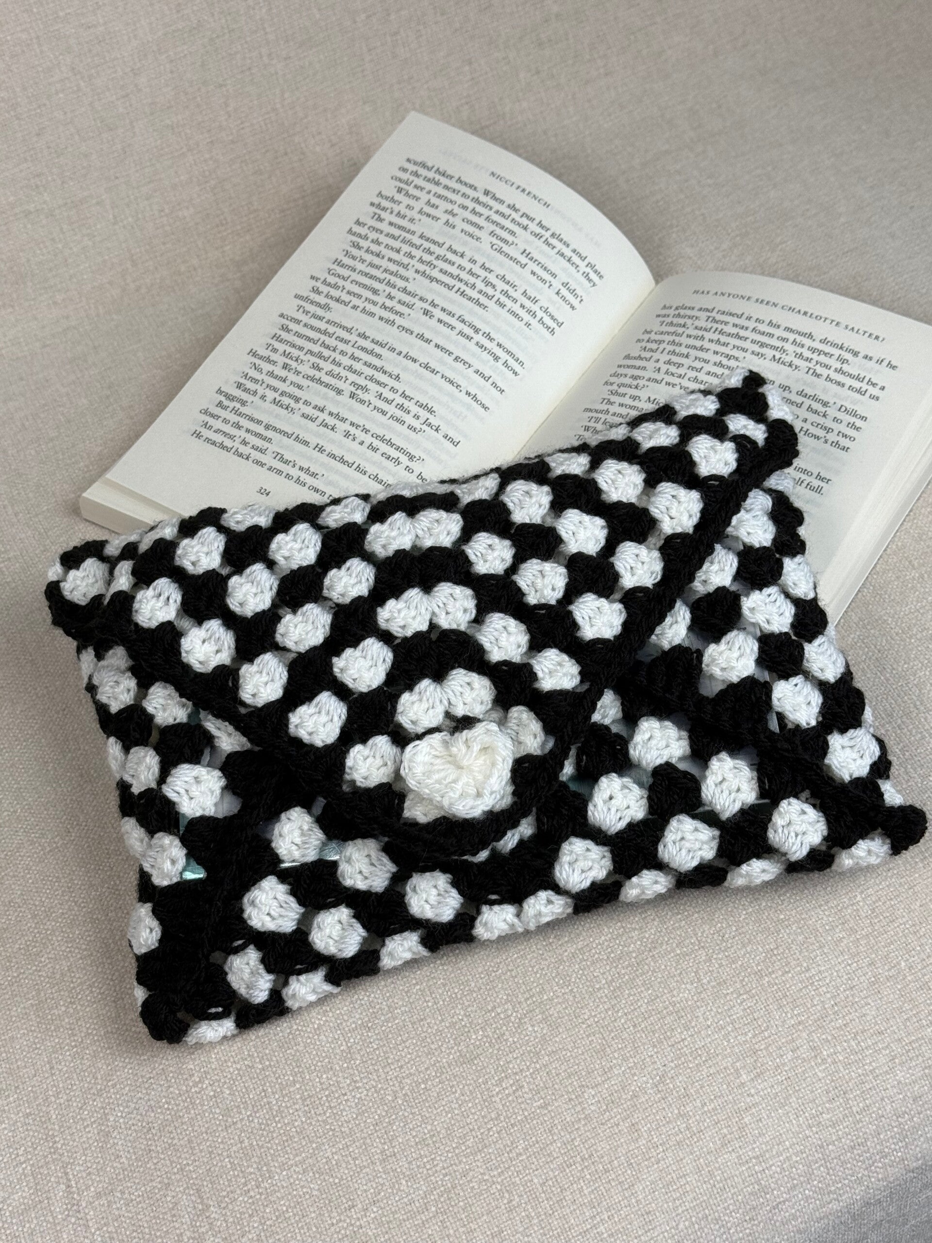 Booksleeve Zwart/Wit Large
