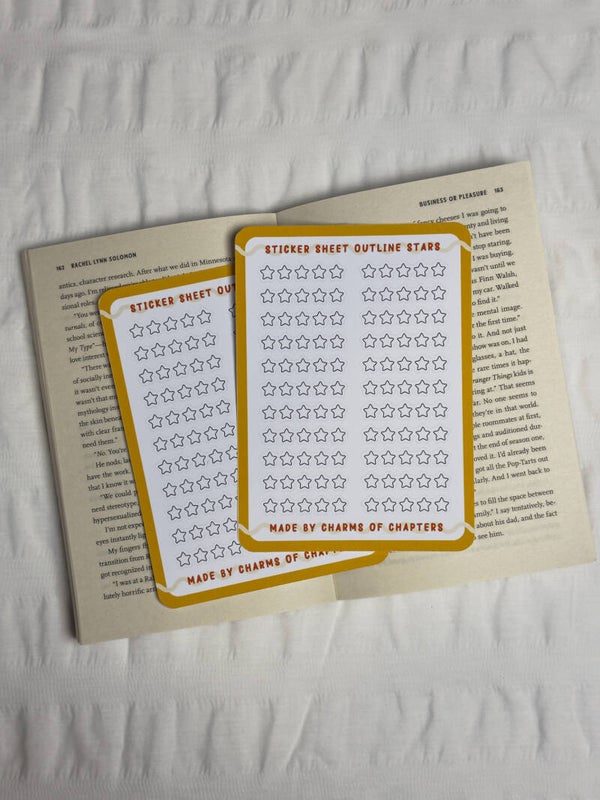 Sticker Sheet Outline Stars