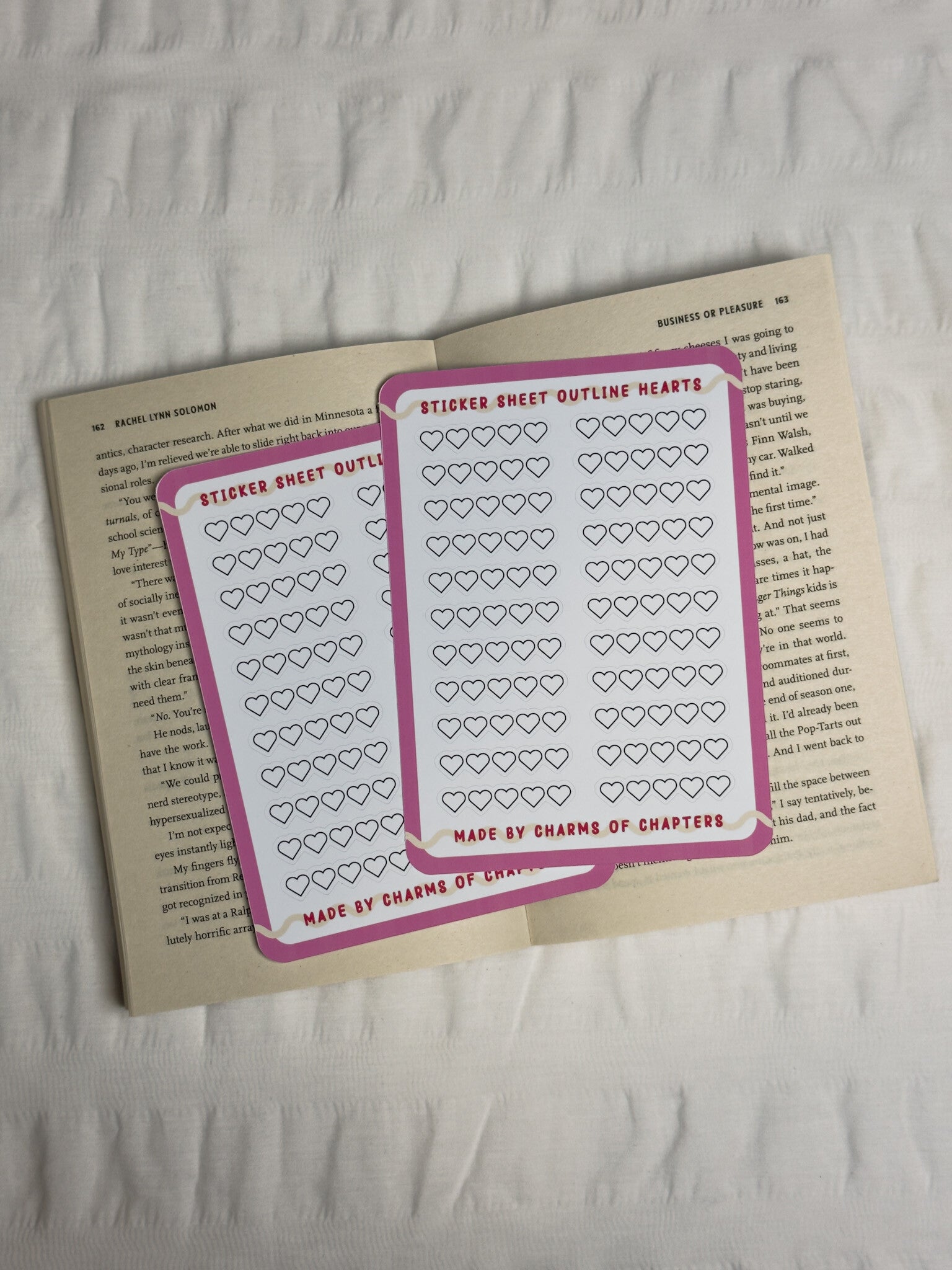 Sticker Sheet Outline Hearts