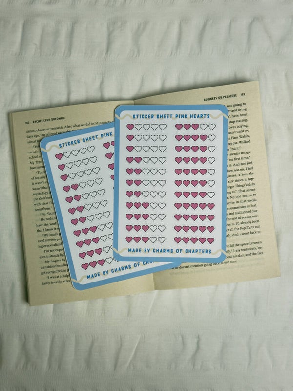 Sticker Sheet Pink Hearts