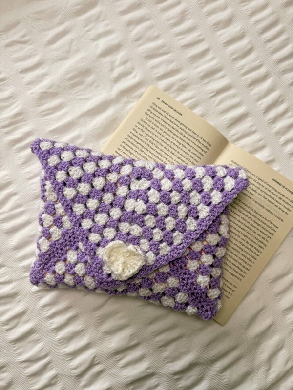 Booksleeve Paars/Wit