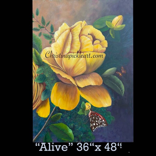 “Yellow Rose” Original Painting by Christina Pickle