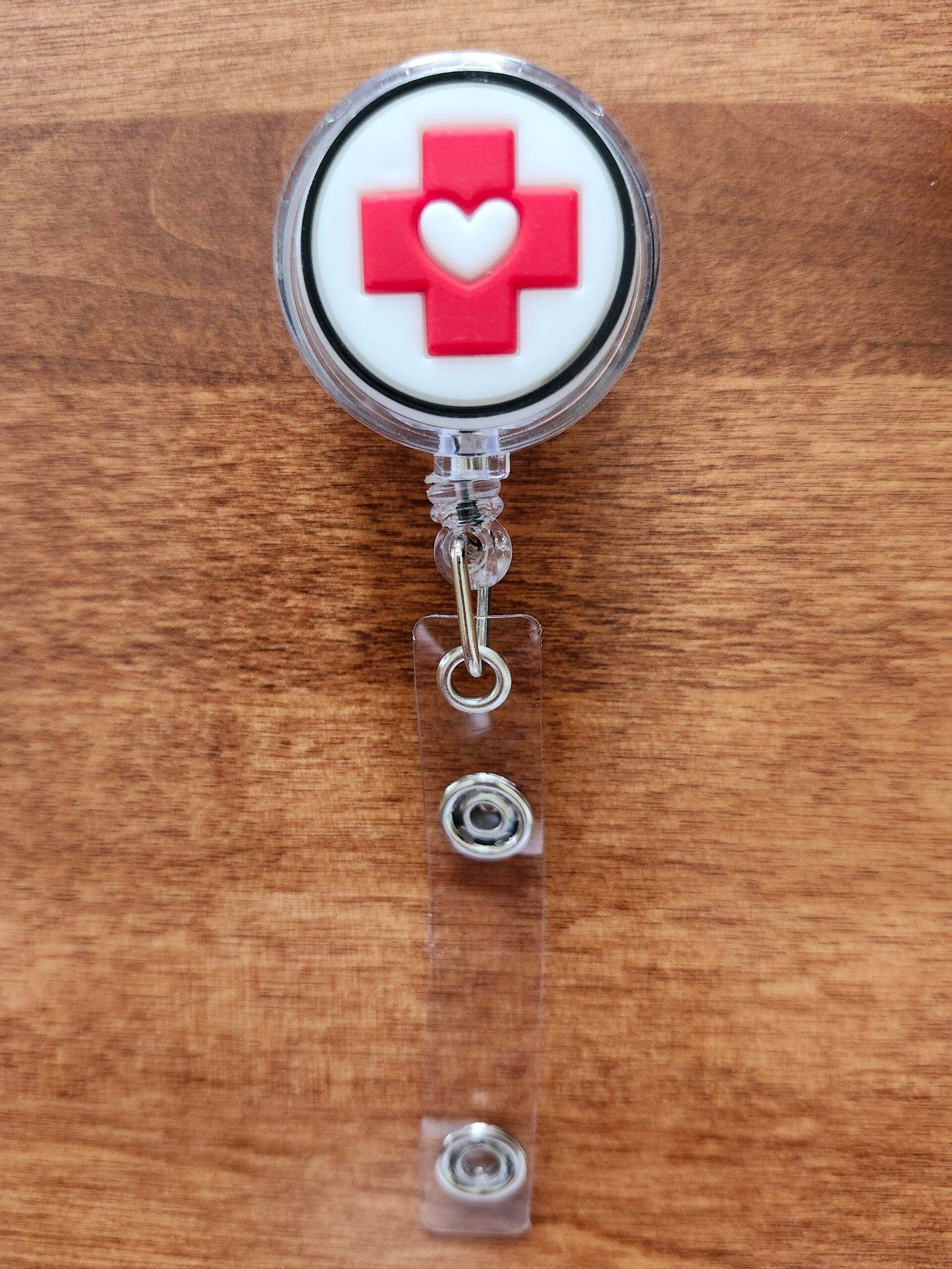 Red Cross Heart Badge Reel