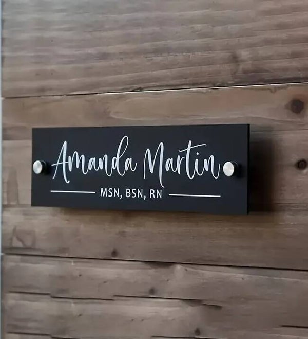 ELEGANT PERSONALIZED RECTANGLE OFFICE DOOR PLAQUE