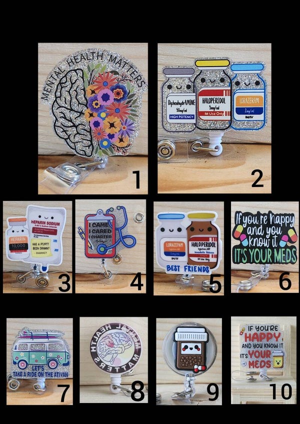 🎗MENTAL HEALTH BADGE REELS - 10PC BUNDLE