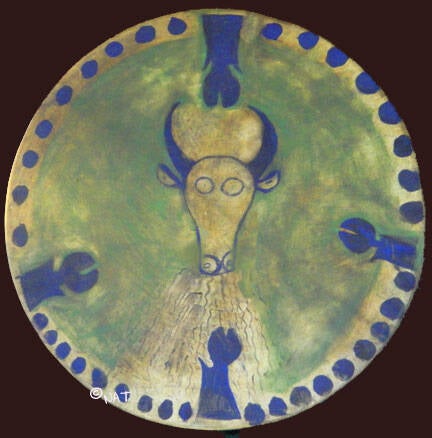 Plains Indian Buffalo Efigy Drum