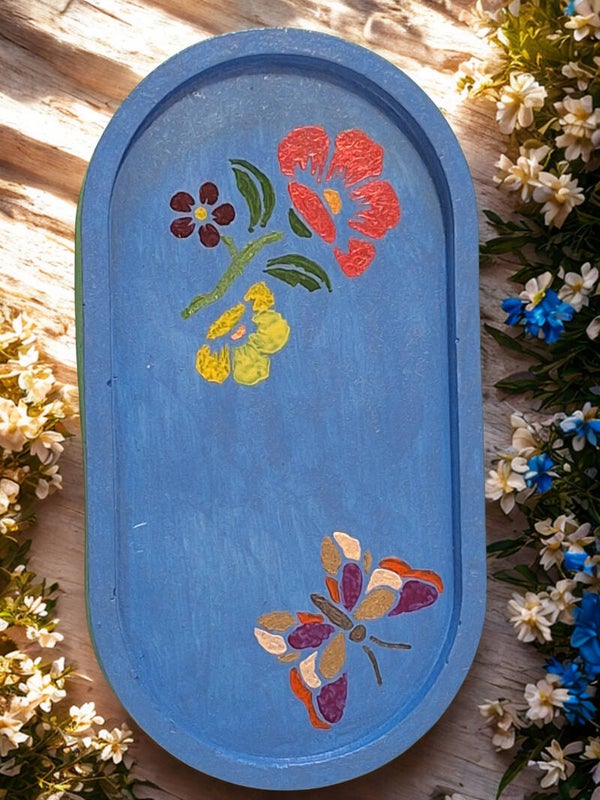 Floral butterfly tray