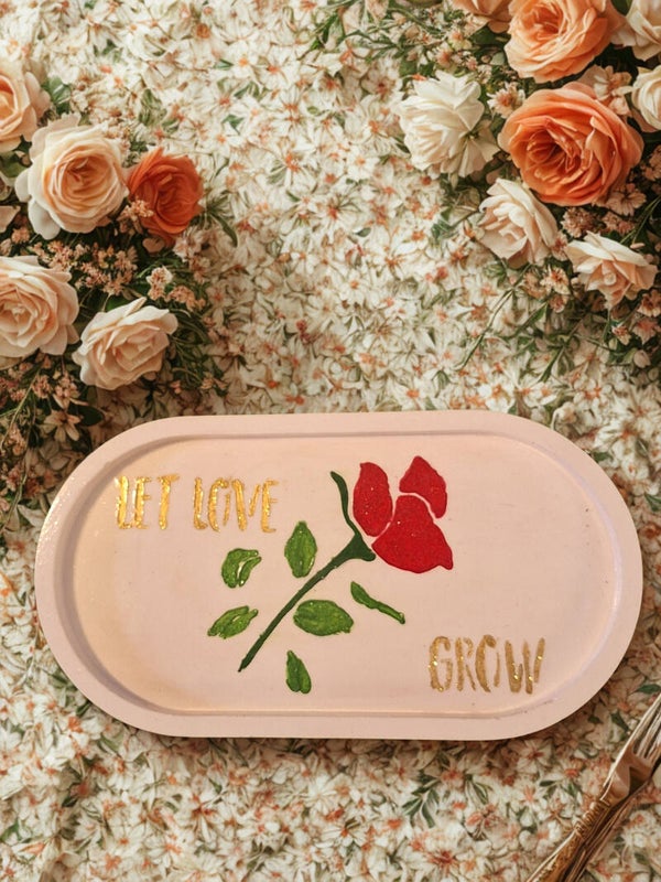 Rose accented tray