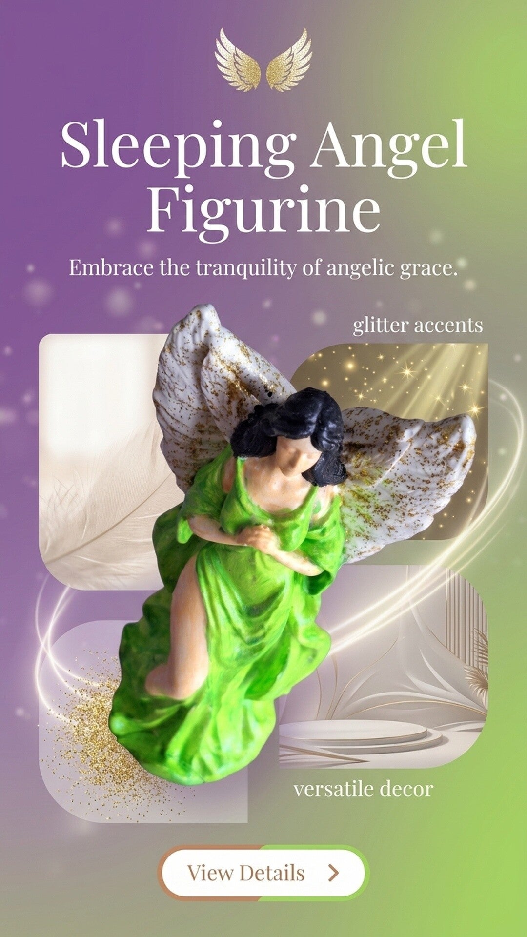 Adult angel with green dress