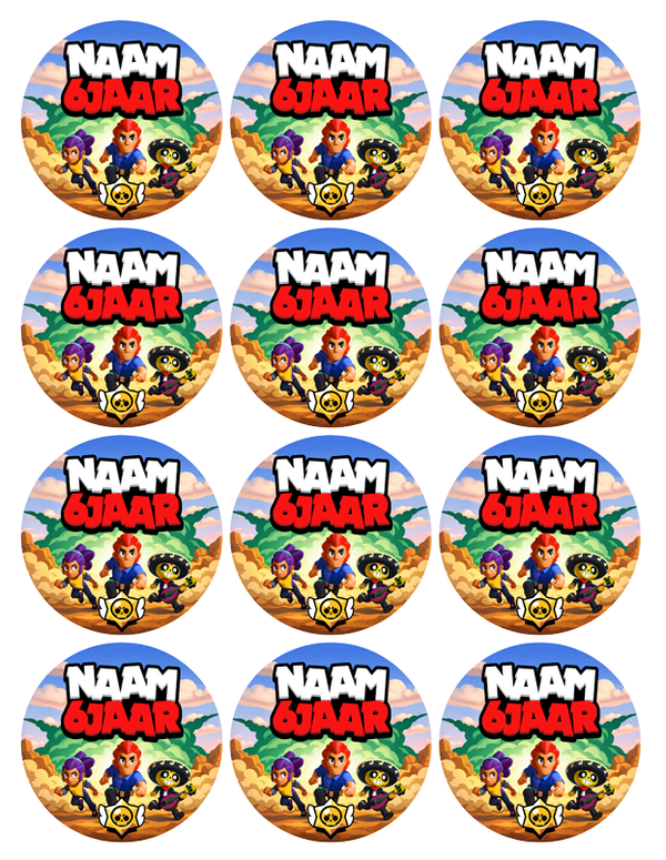 Traktatie Stickers met naam en leeftijd > Battle Stars