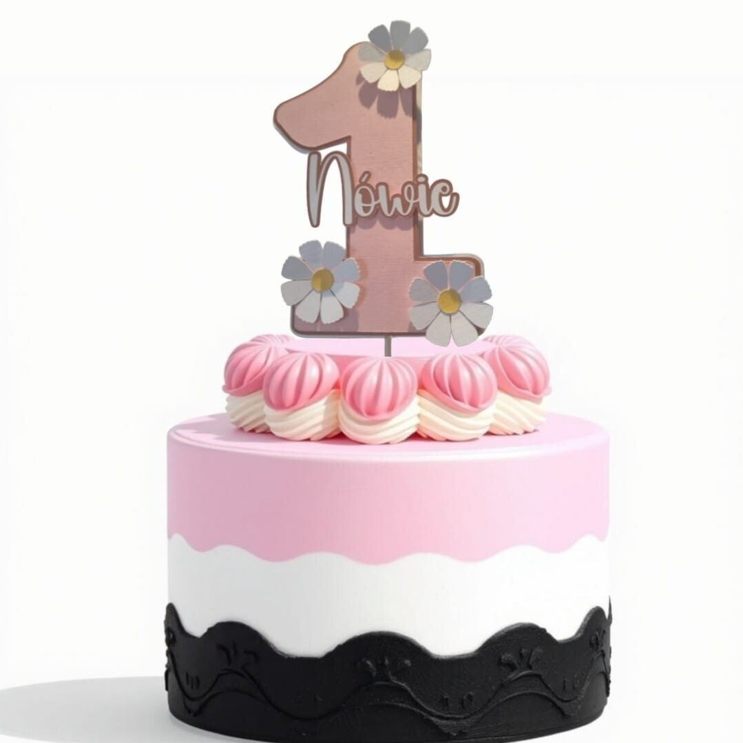 Cijfer 1 Bloemen MidiTopper