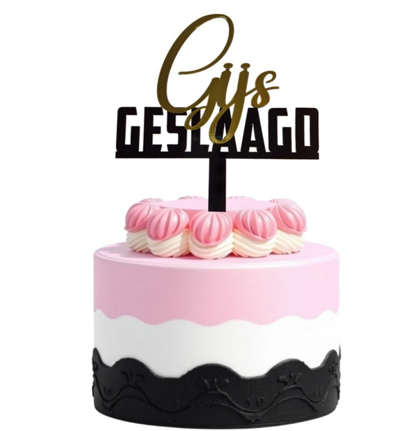 Gepersonaliseerde Geslaagd Taarttopper – 2‑laags
