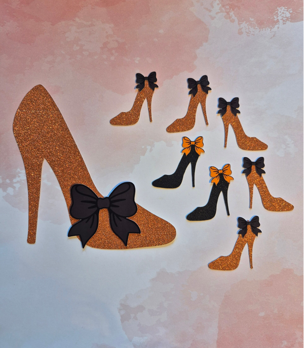 Glitter Heels Decoratieset – 1 grote + 7 kleine