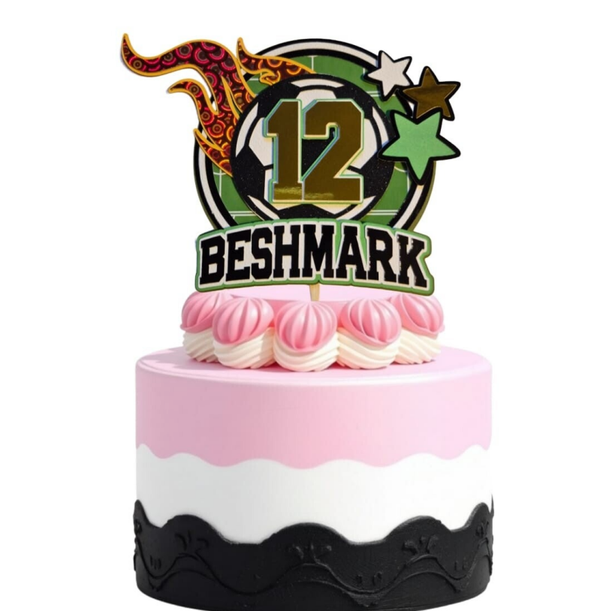 Voetbal Vlam TaartTopper