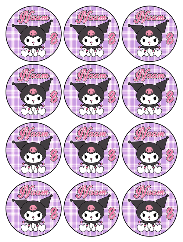 Traktatie Stickers met naam en leeftijd > Kuromi
