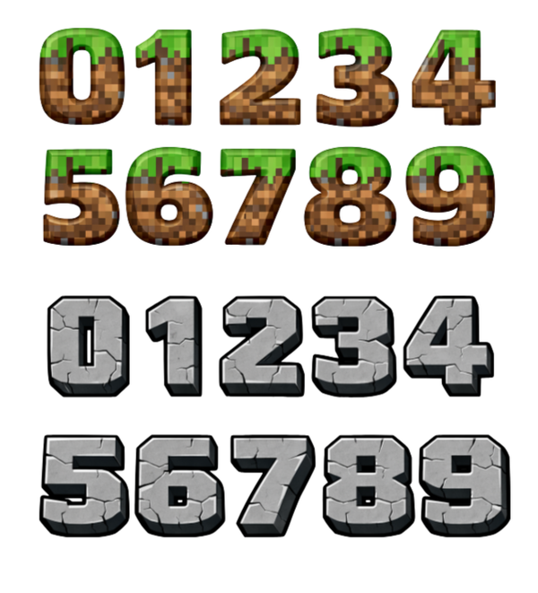 Mine Game Cijfers – Pixel of Steen (2 varianten)