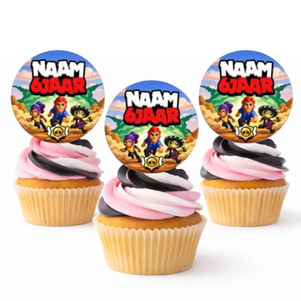 Mini Toppertjes rond met naam en leeftijd > Battle Stars