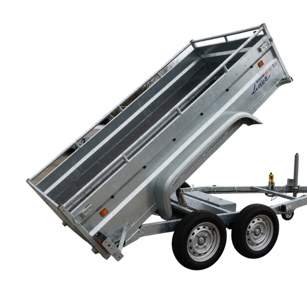 LIDER - Remorque benne hydraulique double essieu 253 × 134 × 50 cm - PTAC 1 000 kg