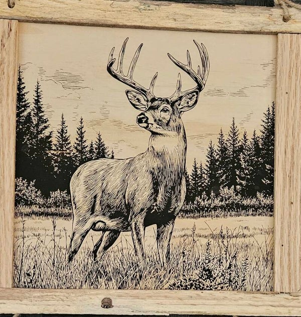 12x12 engraved wood picture
