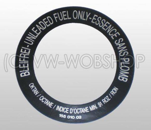 Tankhals sticker unloaded fuel only 155010024 P