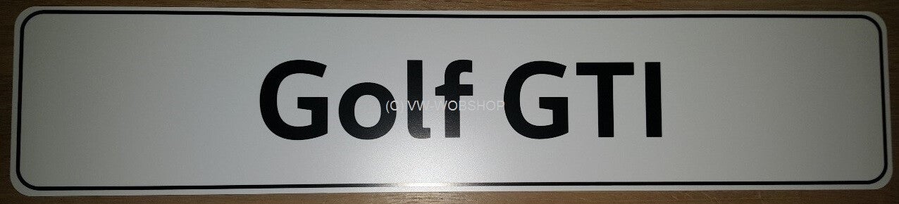 GOLF GTI kentekenplaat Kleur WIT+ zwart