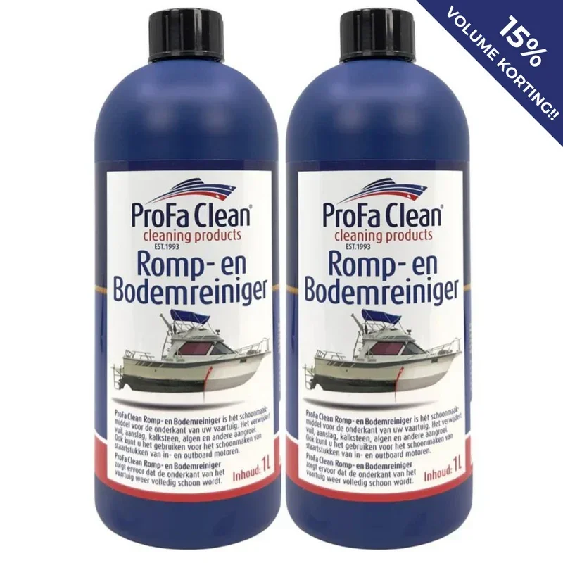 Romp- en bodemreiniger (2x 1L) - Reinigt grondig en gemakkelijk uw onderwaterschip