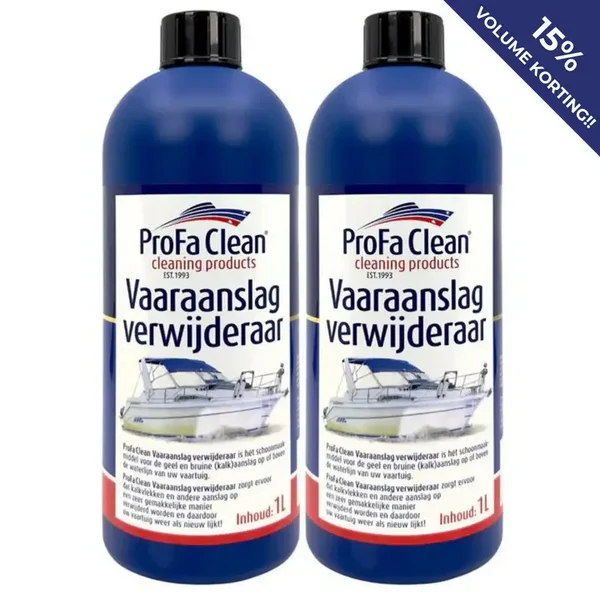 Vaaraanslag verwijderaar (2x 1L) - Weg met de geel bruine (kalk)aanslag op uw boot!