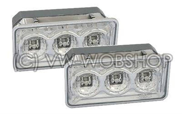 LED chrome vierkant knipperlichten. setprijs