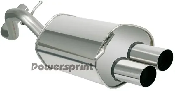 Powersprint roestvrijstalen sportuitlaatdemper Ø 2x76 mm