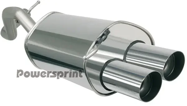 Powersprint roestvrijstalen sportuitlaatdemper Ø 2x89 mm