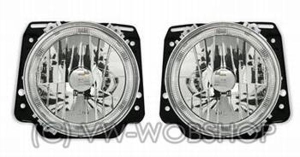 Koplamp chrome angel eyes helderglas setprijs