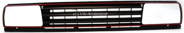 Embleemloze grill VW Jetta 2 zwart/rood