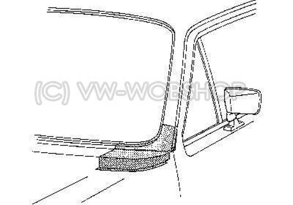 Hoek onder voorruit links repro