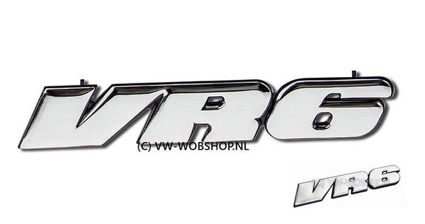 VR6 grill chrome + VR6 chrome plakembleem achterzijde