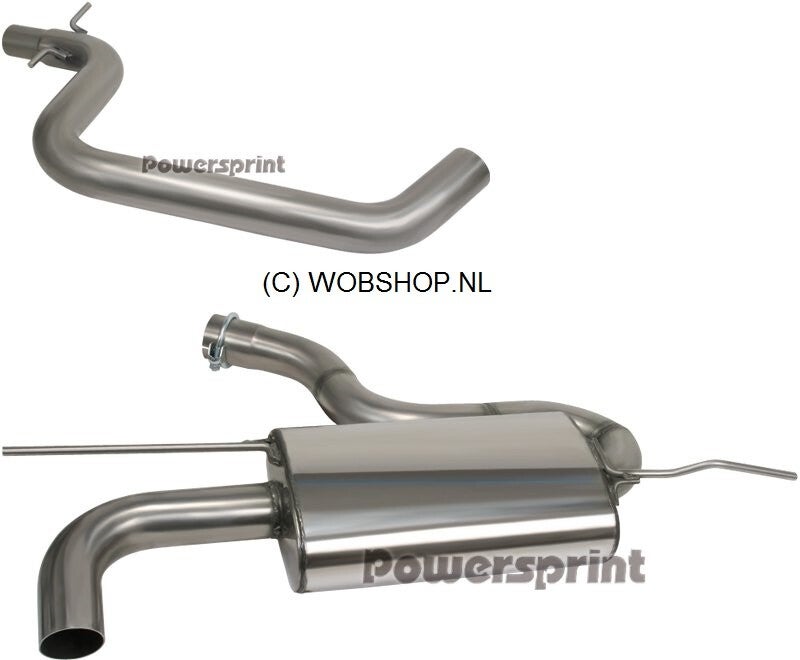 Powersprint Rvs 70 mm uitlaatsysteem VW Golf 5 2.0 Turbo  diameter 70 MM