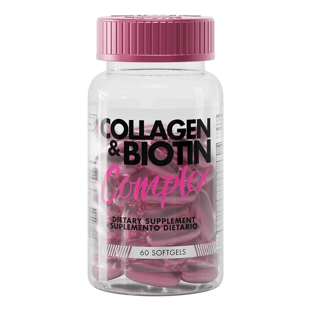 Healthy America, Collagen y Biotin complex, 60 cápsulas