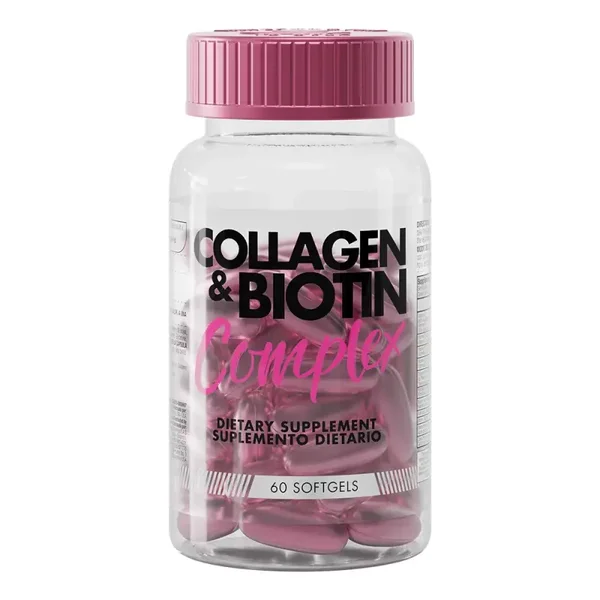 Healthy America, Collagen y Biotin complex, 60 cápsulas