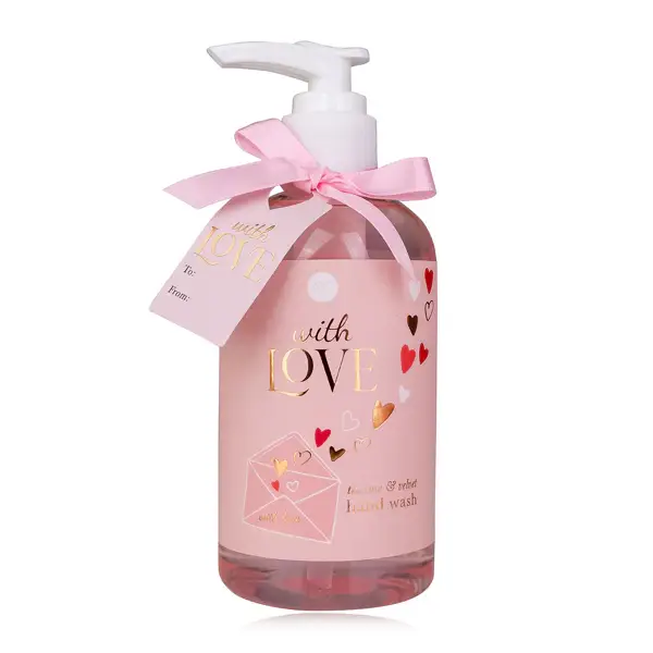 Zeepdispenser “With Love” – Vloeibare Handzeep Tea Rose & Velvet 250 ml