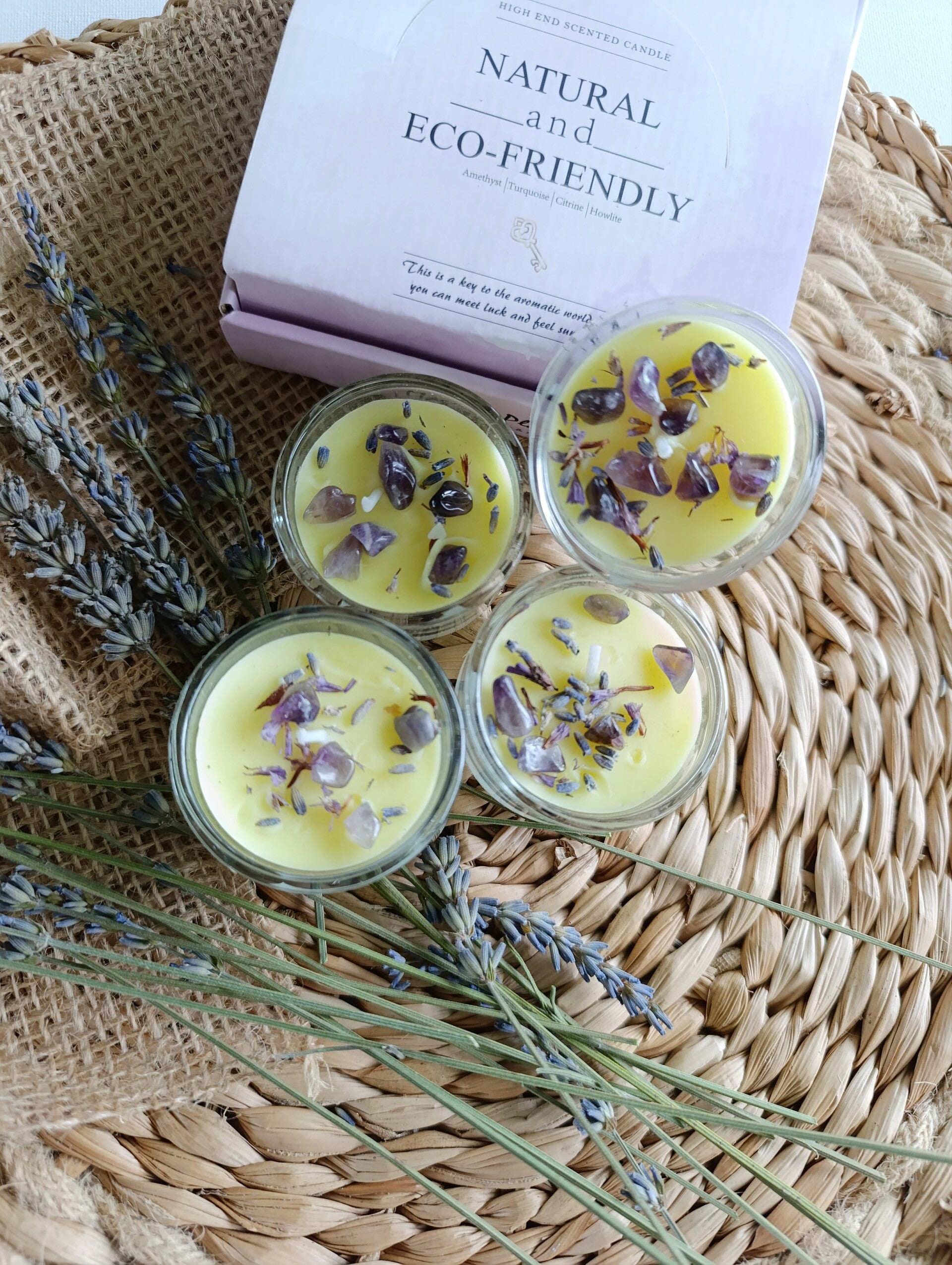 Rest Well Geurkaars – Gardenia & Citrine (Natural & Eco-Friendly)