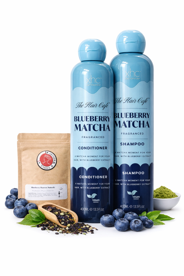Blueberry Matcha Shampoo & Conditioner Set + Blueberry Thee