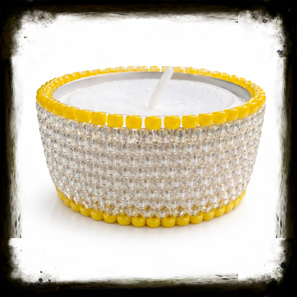 Gelb und weiss Teelichter