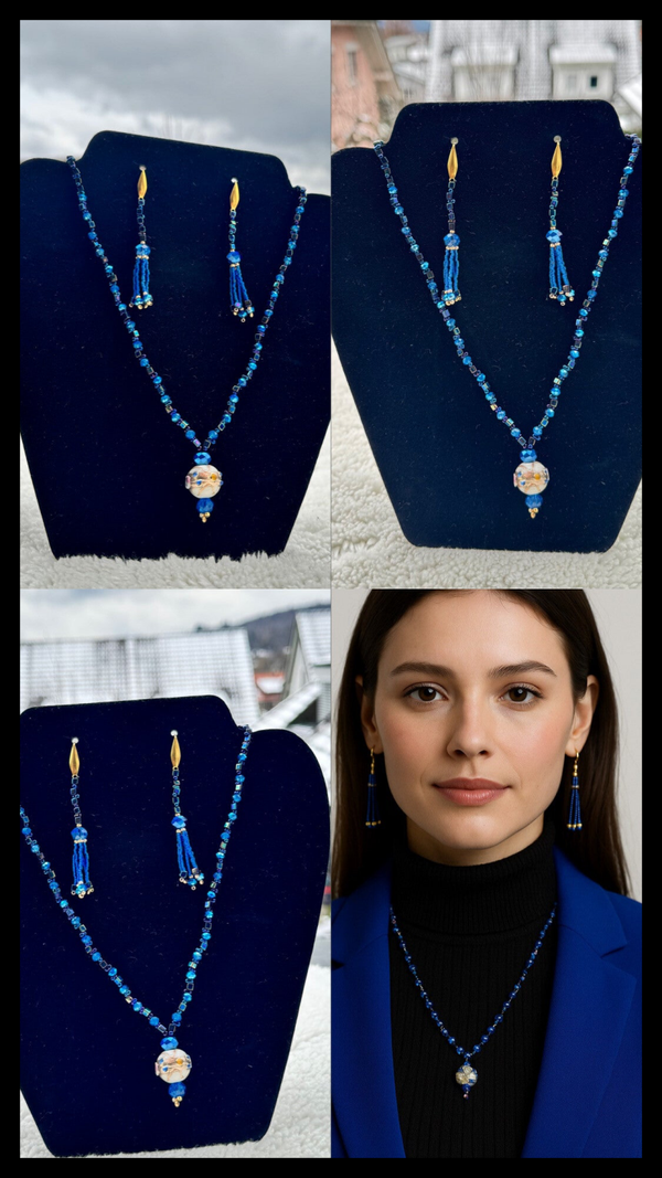 schmuck set blau
