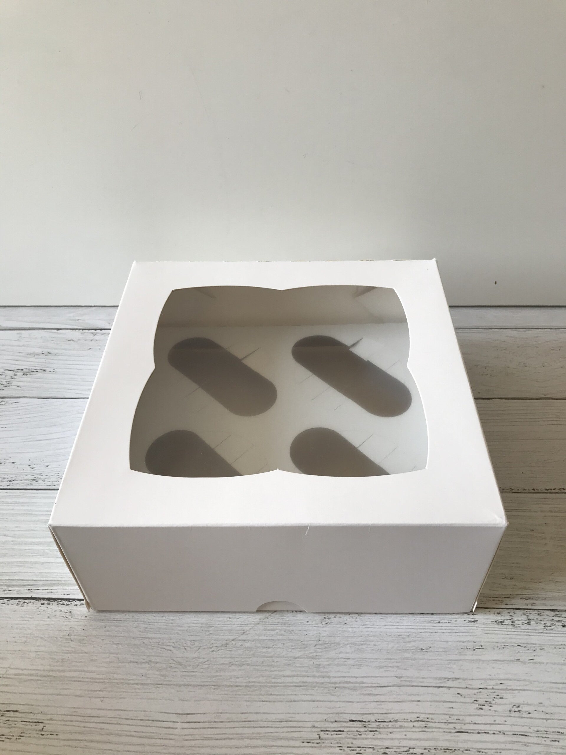 Doosje voor cupcakes met insert voor 4 cupcakes