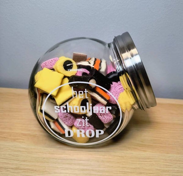 Snoeppot met 400gr drop.