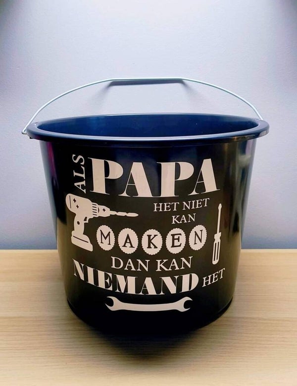 Gepersonaliseerde emmer, speciaal voor papa.
