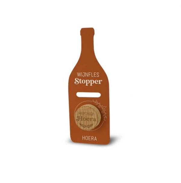 Wijnfles Stopper Hoera.