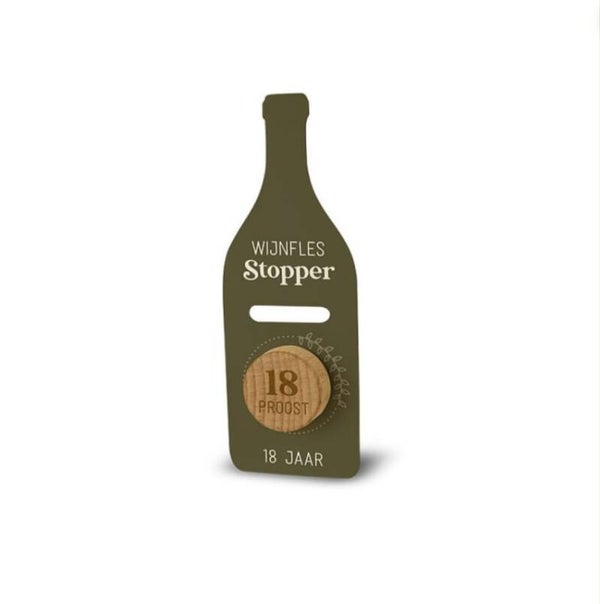 Wijnfles Stopper 18 Jaar.