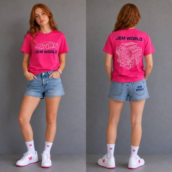 Conjunto Adolescente motor unixex color fusia cielo