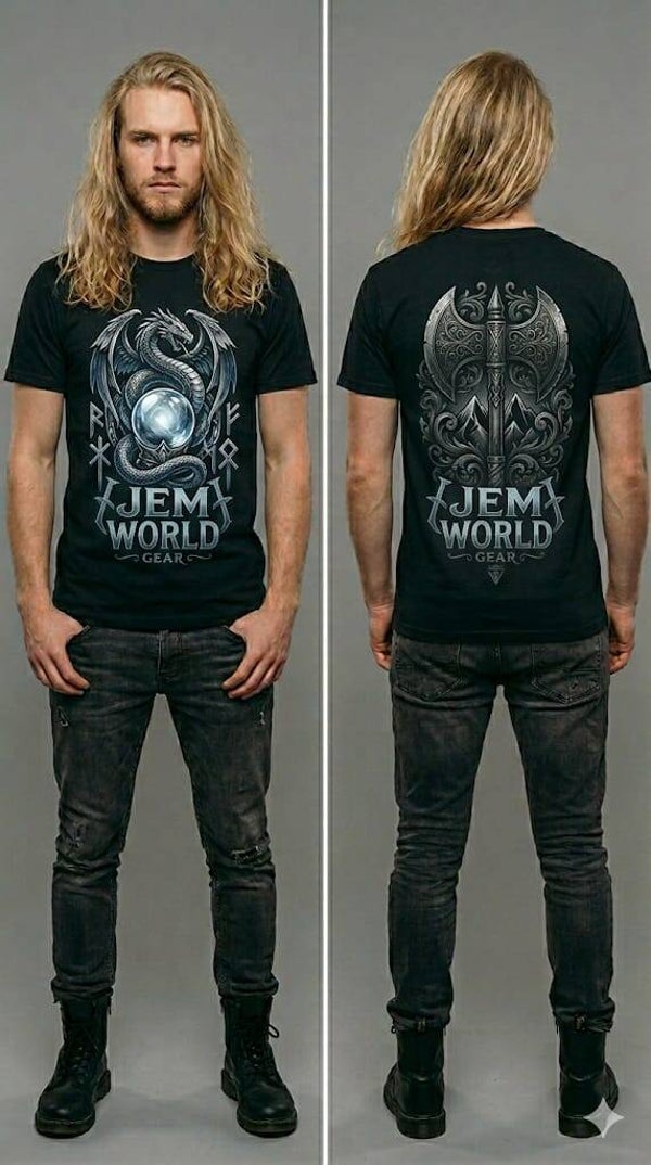 Camiseta unisex Dragon Hacha  serie 1