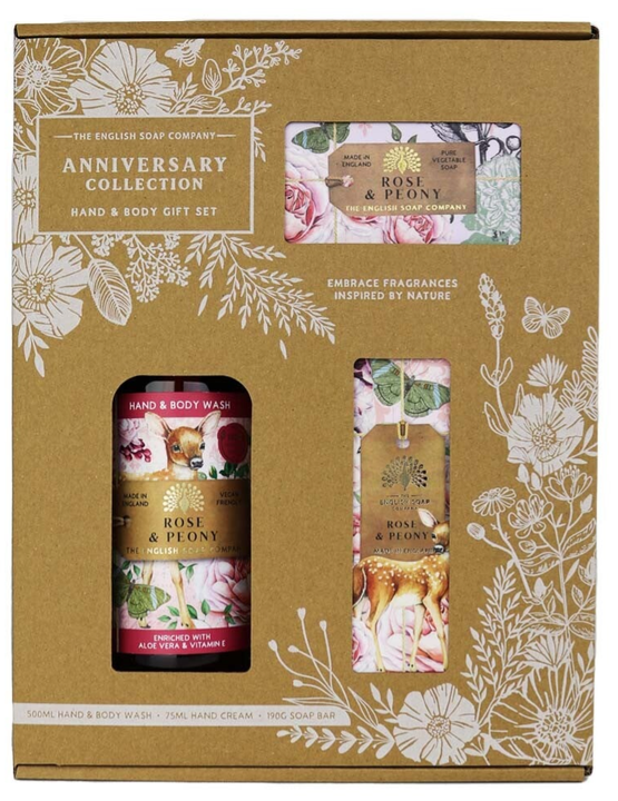 The English Soap Company Anniversary Collection Giftset Rose and Peony